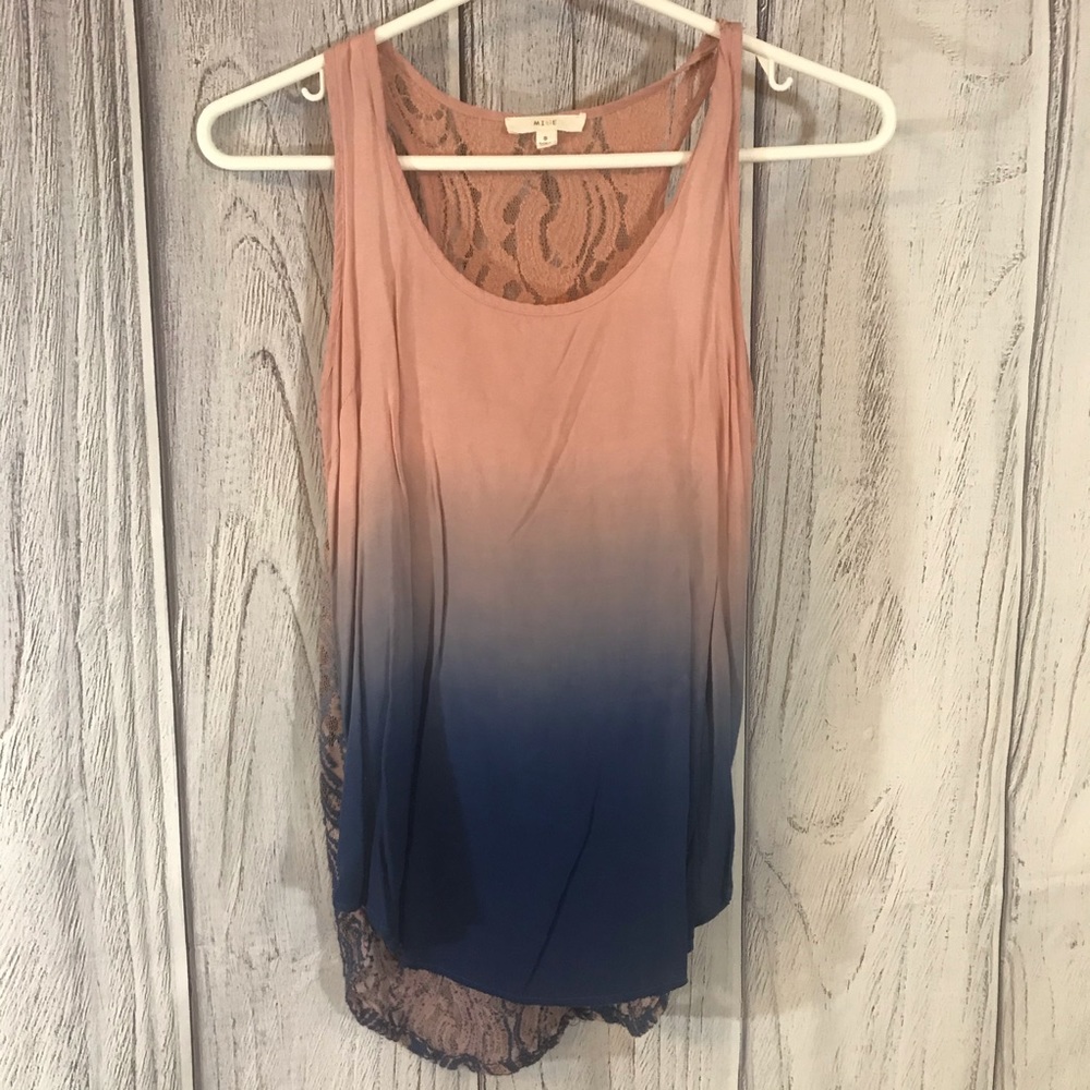 Lacey Pink & Blue Ombre Tank Top